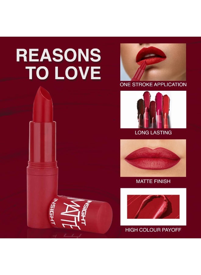 إنسايت أحمر شفاه إنسايت مات | لمسة نهائية ناعمة غير لامعة | تركيبة غنية بالأصباغ | كريمي للغاية | لون كثيف | أحمر شفاه مقاوم للبهتان | كعب عالٍ - 4.2 غرام - Image 3